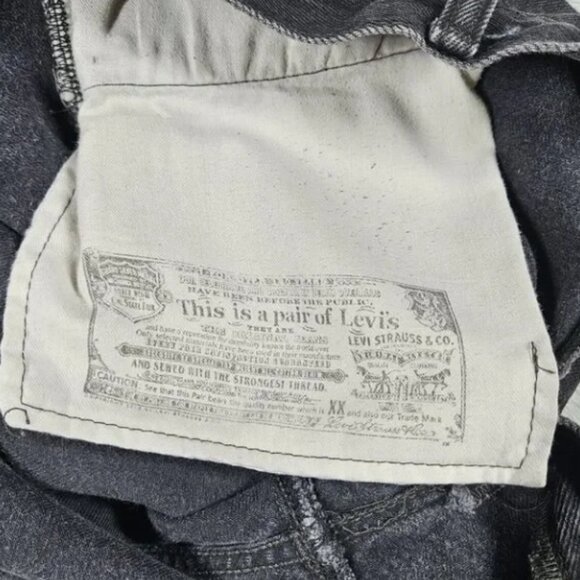 Levi's 501XX Jeans Mens 38X28.5 Black Denim Button Fly Straight Cotton Grunge - Picture 5 of 16